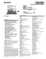 Preview for 1 page of Sony VAIO PCG-F590 Specifications