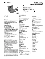 Sony VAIO PCG-F650 Specifications preview