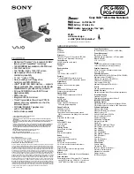 Sony VAIO PCG-F690 Specifications preview