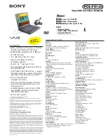 Sony VAIO PCG-FX120 Specifications preview