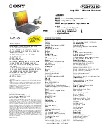 Sony VAIO PCG-FX210 Specifications preview