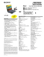 Sony VAIO PCG-FX220 Specifications preview