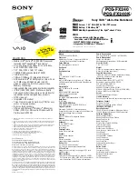 Sony VAIO PCG-FX240 Specifications preview