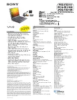 Предварительный просмотр 1 страницы Sony VAIO PCG-FX310 Specifications