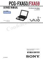 Sony VAIO PCG-FXA53 Service Manual preview