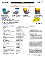 Sony VAIO PCG-FXA59 Specifications preview