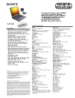 Sony Vaio PCG-GR150 Specifications preview