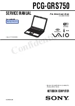 Preview for 1 page of Sony VAIO PCG-GRS750 Service Manual