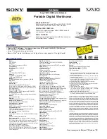 Sony VAIO PCG-GRZ660 Specifications preview