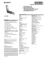 Preview for 1 page of Sony VAIO PCG-SR5K Specifications