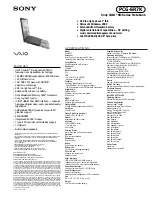 Sony VAIO PCG-SR7K Specifications preview