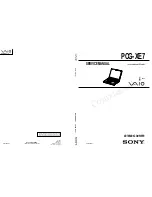 Preview for 1 page of Sony VAIO PCG-XE7 Service Manual