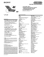 Sony VAIO PCG-XG38 Specifications preview