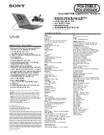 Sony VAIO PCG-Z505LE Specifications preview