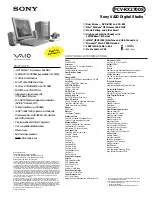 Sony VAIO PCV-RX270DS Specifications preview