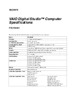 Sony VAIO PCV-RX651 Specifications preview