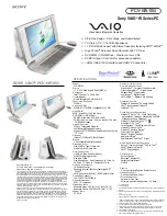 Sony VAIO PCV-W510G Specifications preview