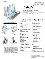 Sony Vaio PCV-W600G Specifications preview