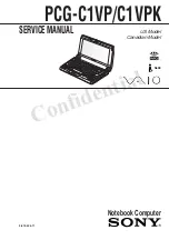 Preview for 1 page of Sony VAIO PictureBook PCG-C1VP Service Manual