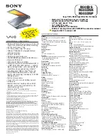 Предварительный просмотр 1 страницы Sony VAIO SuperSlim Pro PCG-R505DS Specifications