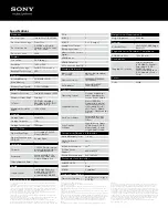 Preview for 2 page of Sony VAIO SVL24112FXW Specifications