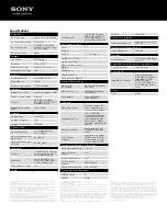 Preview for 2 page of Sony VAIO SVL24114FXW Specifications