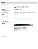 Sony Vaio Tap 20 SVJ2022 User Manual preview