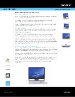 Sony Vaio VGC-JS210J/B Specifications preview