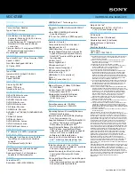 Preview for 2 page of Sony Vaio VGC-LT15E Specifications