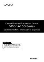 Sony VAIO VGC-VA10MG Safety Information Manual preview