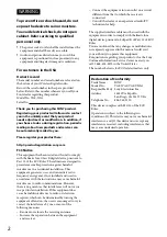 Preview for 2 page of Sony Vaio VGF-UWA1 Operating Instructions Manual