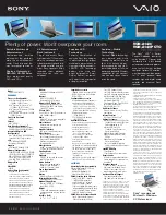 Sony VAIO VGN-A140 Series Specification Sheet preview