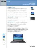 Sony VAIO VGN-AR605E Specifications preview