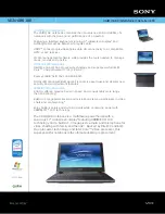 Sony VAIO VGN-AR610E Specifications preview