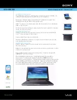 Sony VAIO VGN-AR620E Specifications preview