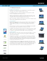 Sony VAIO VGN-AR870NB Specifications preview