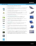 Preview for 1 page of Sony VAIO VGN-AW310J/H Specifications