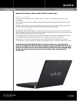 Sony VAIO VGN-BZ570N02 Specifications preview