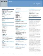 Preview for 2 page of Sony VAIO VGN-C150P/B Specifications