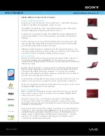 Preview for 1 page of Sony VAIO VGN-CR510E/R Specifications