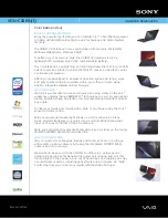 Sony VAIO VGN-CS209J/Q Specifications preview