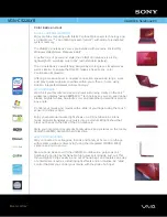 Preview for 1 page of Sony VAIO VGN-CS220J/R Specifications