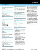 Preview for 2 page of Sony VAIO VGN-CS280J/Q Specifications