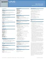 Preview for 2 page of Sony VAIO VGN-FE690GB Specifications