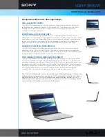 Sony VAIO VGN-FS640 Specification Sheet preview