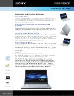 Preview for 1 page of Sony VAIO VGN-FS960P Specifications