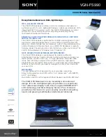 Preview for 1 page of Sony VAIO VGN-FS990 Specifications