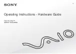 Preview for 1 page of Sony VAIO VGN-FW Series Operating Instructions - Hardware Manual