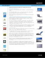 Preview for 1 page of Sony VAIO VGN-FW139E/H Specifications