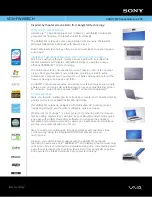 Preview for 1 page of Sony VAIO VGN-FW190ECH Specifications